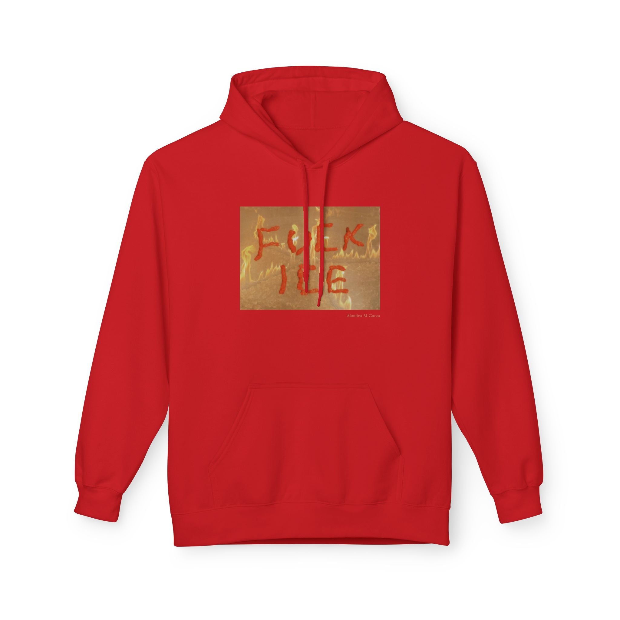 F*ck ICE Hoodie- Fire Background - Black, Navy, and Red